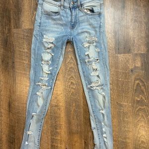 Destroyed light wash American Eagle jeans